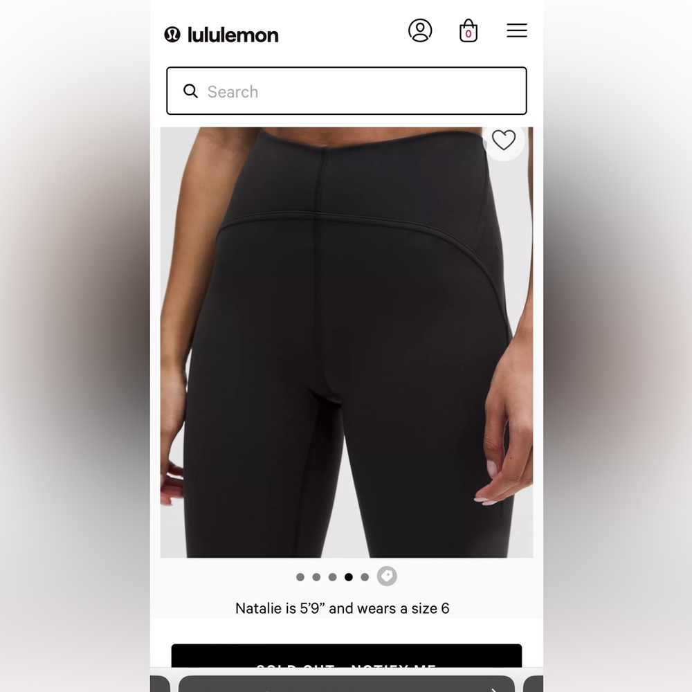 Almost new Lululemon `Instill High-rise Tight 25”